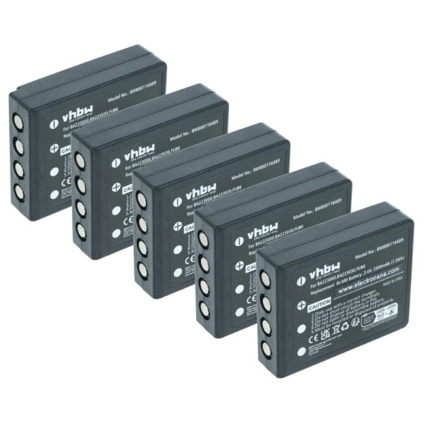 Bateria para Comando HBC FBFUB09N 2000 mAh 3.6V NiMH - Pack 5x vhbw