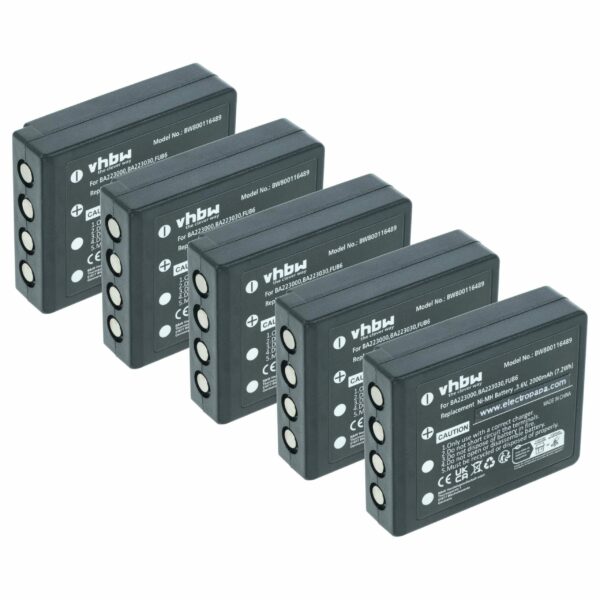 Bateria para Comando HBC FBFUB09N 2000 mAh 3.6V NiMH - Pack 5x vhbw