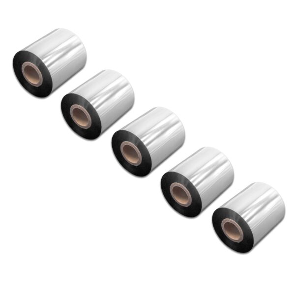 Pack 5x Bobina de Transferência Térmica para Godex, Printronix, TSC, Valentin - 70 mm x 300 m, Wax Resin