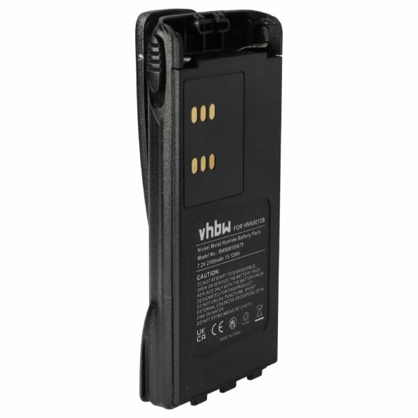 Bateria de Substituição para Rádio Motorola HMNN4151, HMNN4154, HNN4001, HNN4003, HMNN4158, HMNN4159 - 2100 mAh 7.2 V NiMH