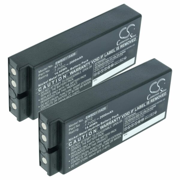 2x Bateria de Substituição para Danfoss 2303696, Telecomando BT12 - 2000 mAh