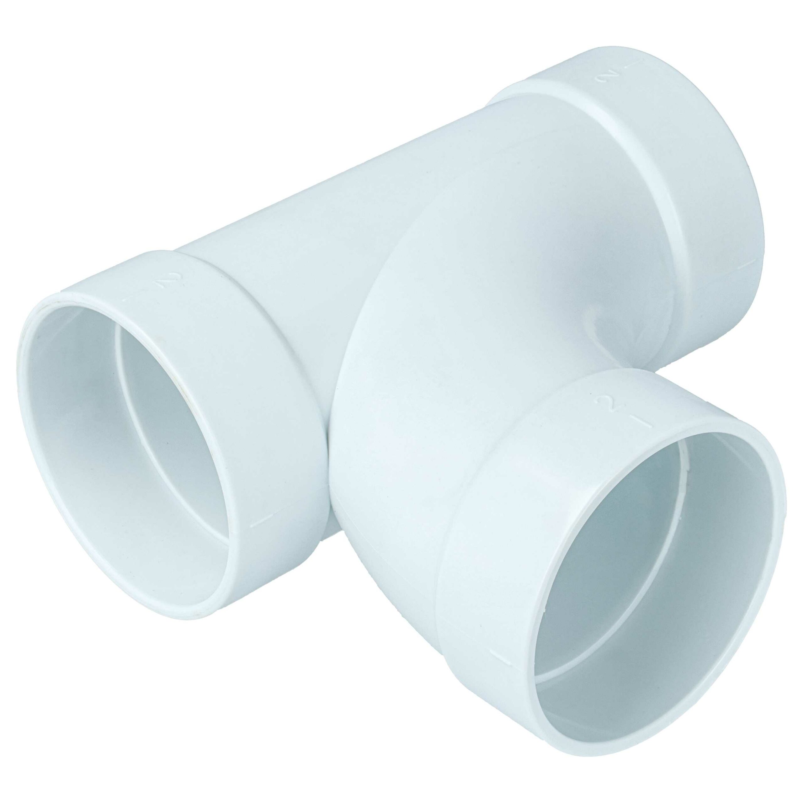 vhbw 3x Peça em T para Tubagem de Aspiração Central, 50.8mm - Branco - Image 3
