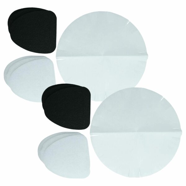 Conjunto de 18 Filtros para Fritadeira DeLonghi - vhbw (6x Filtro de Papel, 6x Filtro de Carvão, 6x Filtro de Gordura)