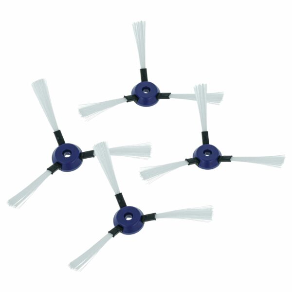 4 Escovas Laterais para Rowenta Smart Force Robot Vacuum Cleaner - 3 Braços, Preto, Branco e Azul