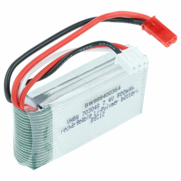 Bateria Li-polymer 800 mAh 7.4 V com BEC para Modelos de Controlo Remoto - vhbw