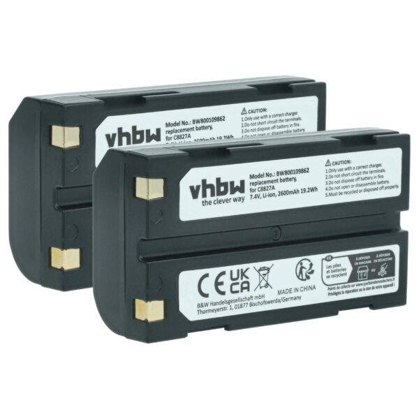 2x Bateria vhbw 2600mAh 7.4V Li-Ion compatível com CHC 1906110059
