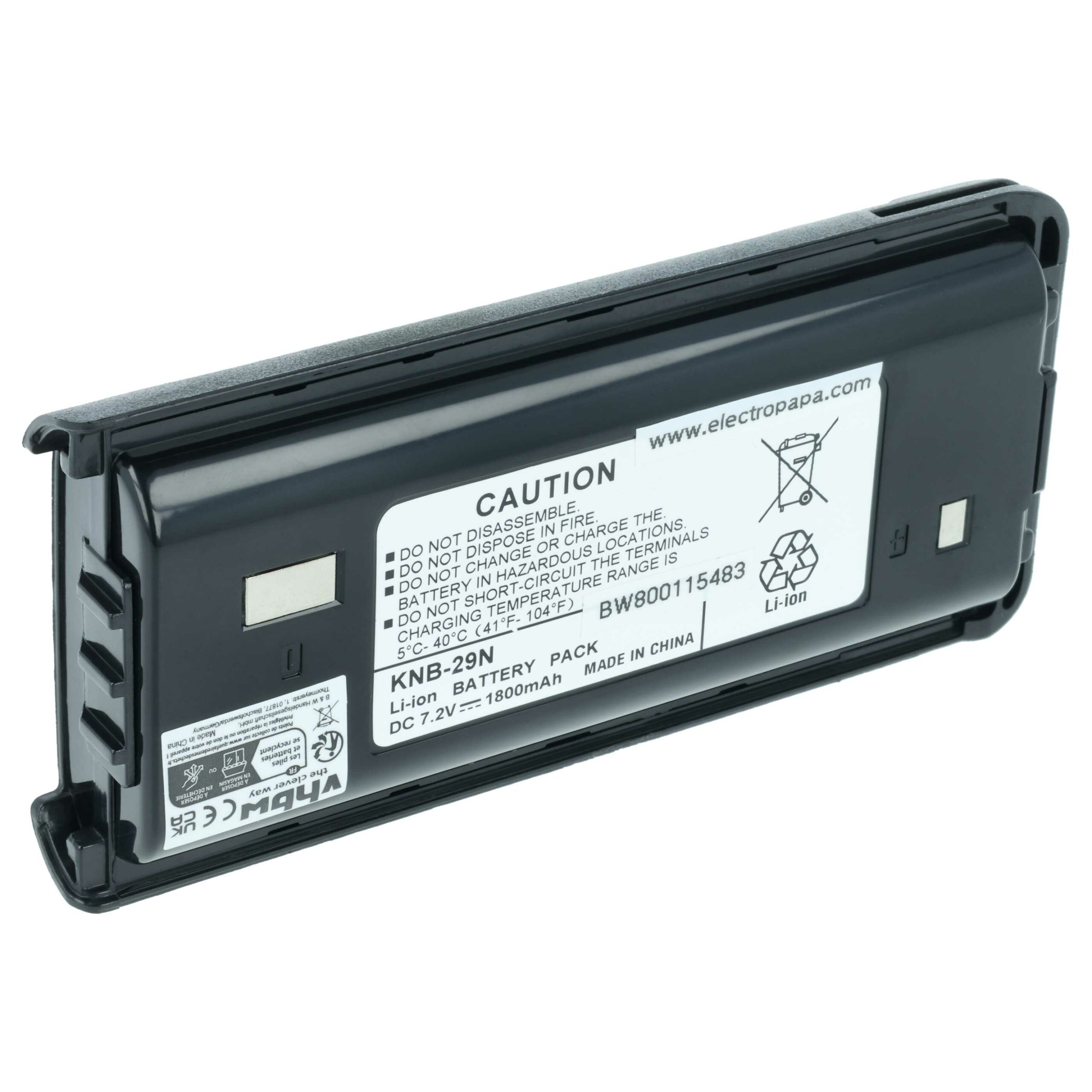 Bateria vhbw para Rádios Kenwood KNB-29A - 1800 mAh 7.4V Li-Ion
