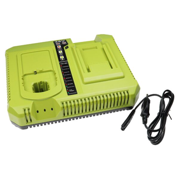 Carregador Duplo vhbw para Ferramentas Ryobi BIW180 e Baterias de Jardim 12V-18V