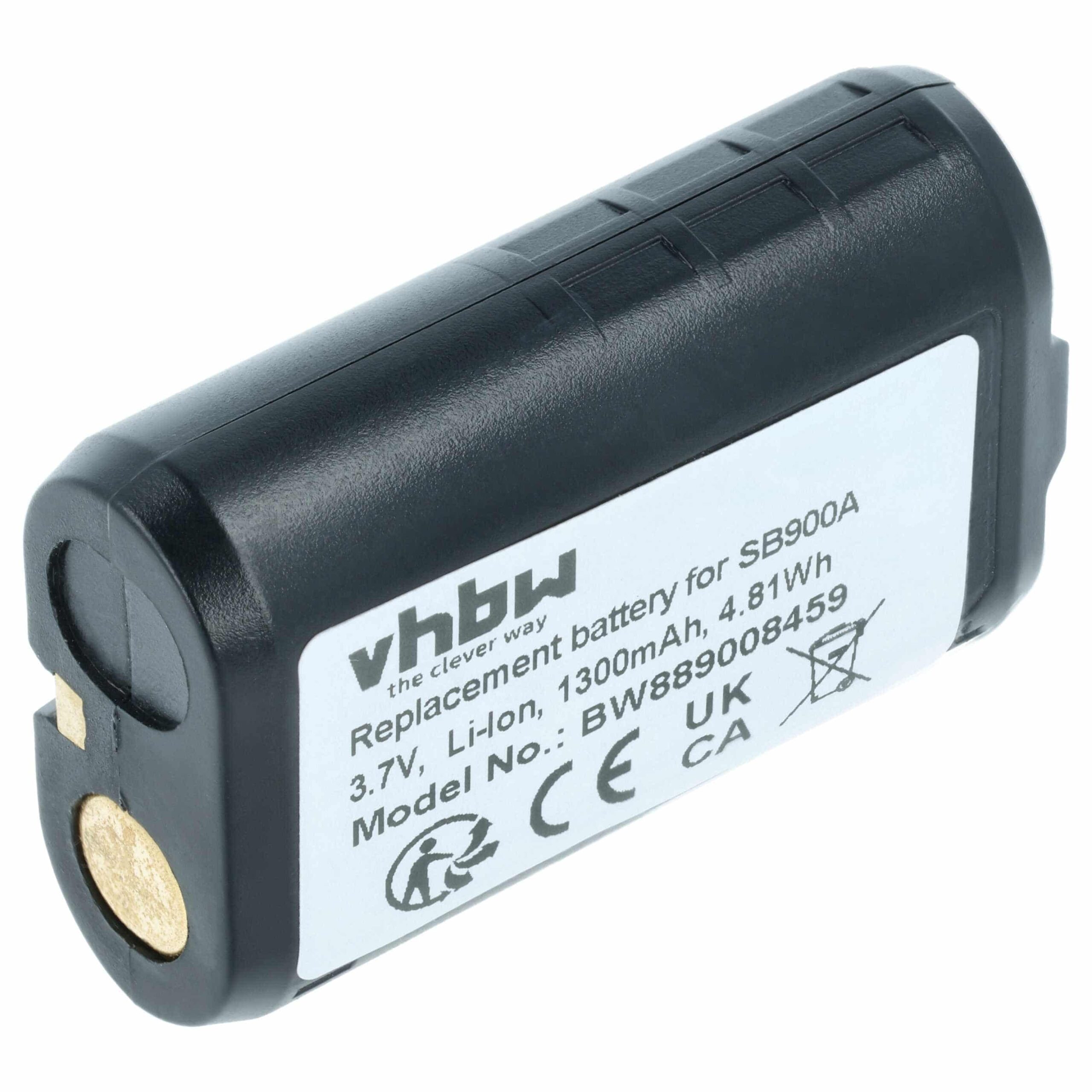 Bateria vhbw para Sistema Sem Fios Shure SB900A, SB900B, SB900C - 1300 mAh 3.7 V