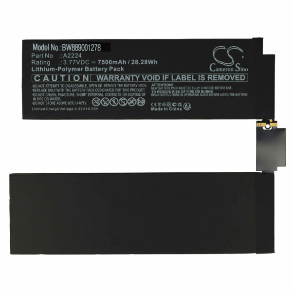 Bateria para Tablet Apple A2224 - 7500 mAh 3.77 V Li-polímero vhbw