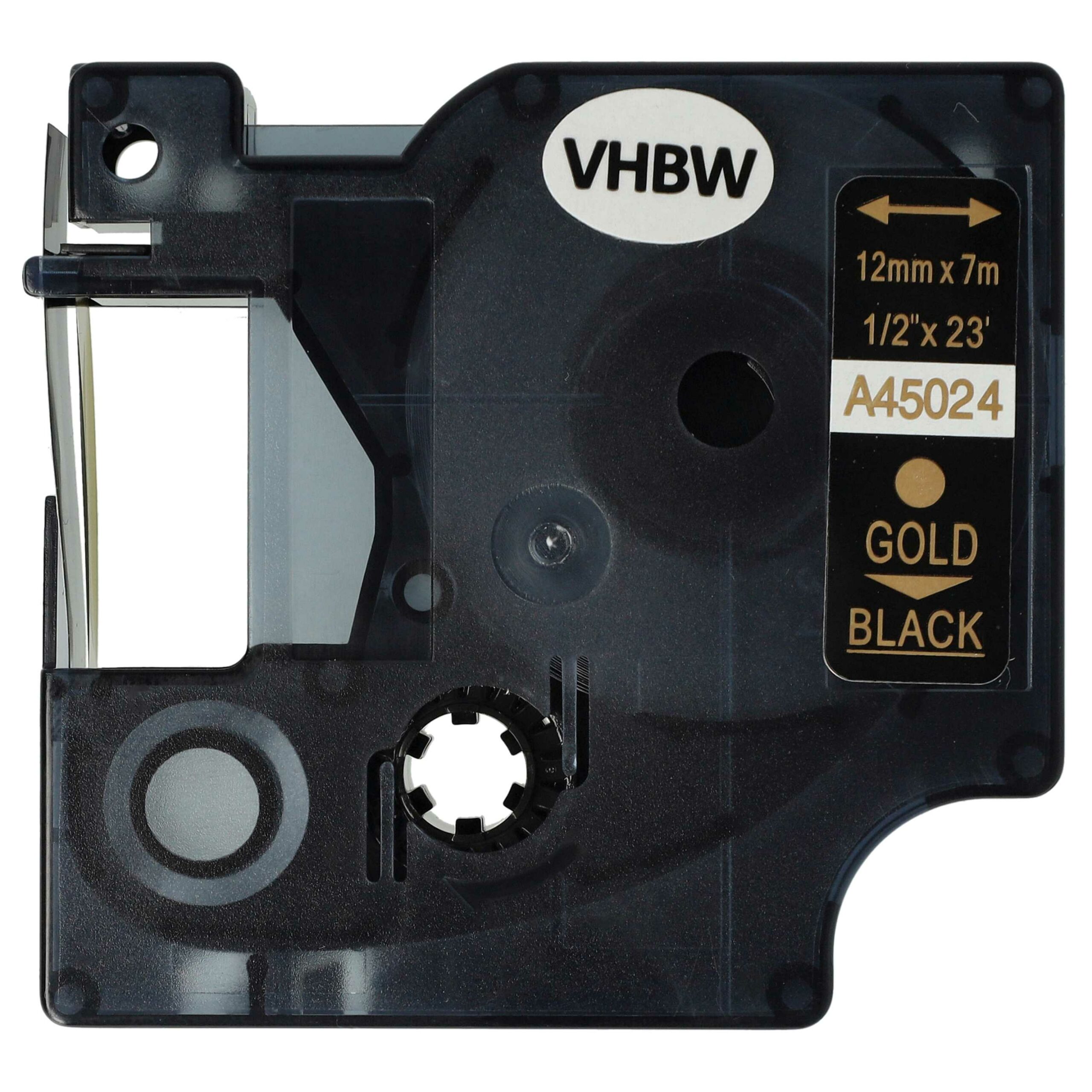 Fita Etiquetadora Compatível Dymo D1 45024 - 12 mm Ouro sobre Preto - Image 3