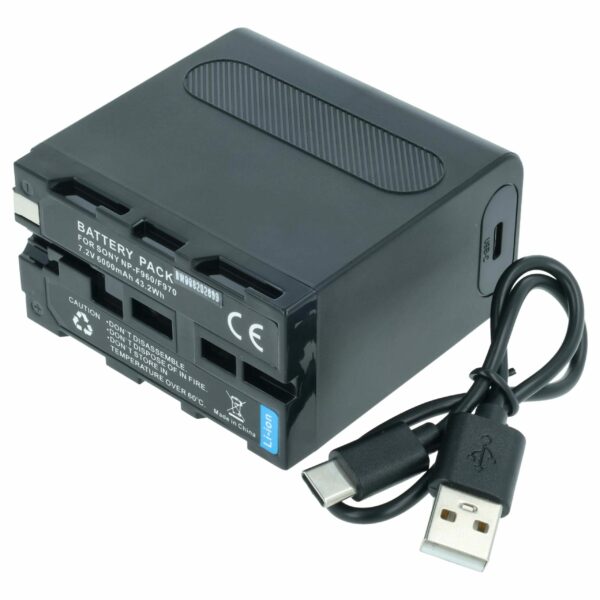 Bateria vhbw compatível Sony NP-F950, NP-F930, NP-F750, NP-F550 - 6000mAh, 7.4V, Li-Ion
