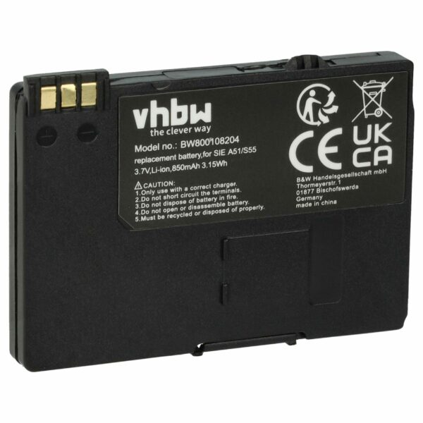 Bateria vhbw para Telemóvel Swisscom/Gigaset/Telekom - 850 mAh 3.7V Li-Ion