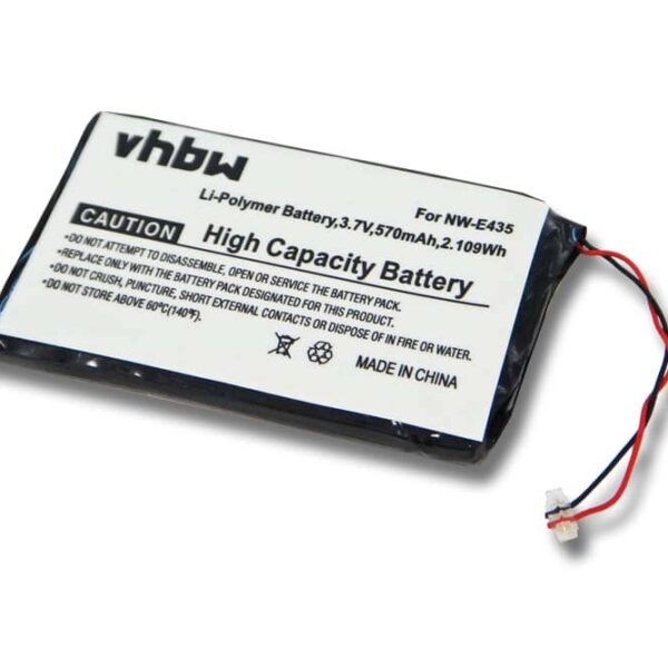 Bateria para Leitor MP3 Sony - 570 mAh 3.7 V Li-polímero vhbw
