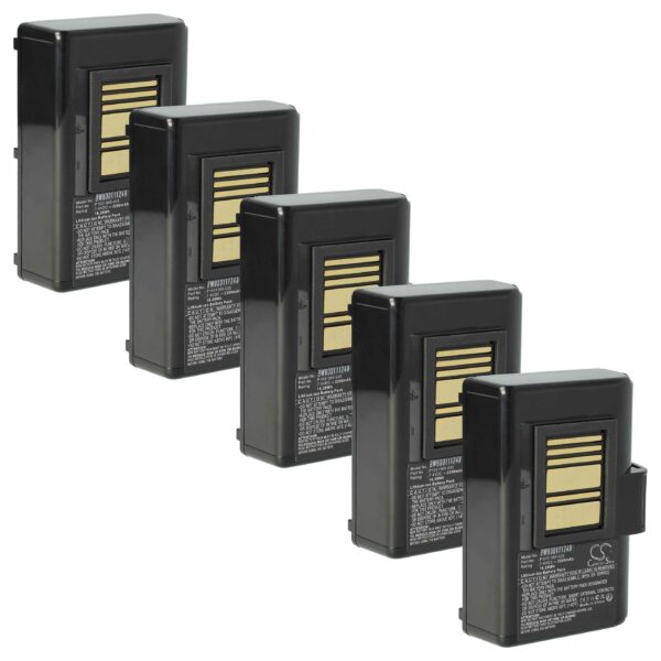 Bateria vhbw para Impressora Zebra - 5 Unidades, 2200 mAh, 7.4 V Li-Ion