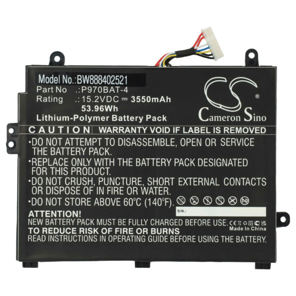 Bateria vhbw para Clevo P970BAT-4 - 3550 mAh 15.2 V Li-polymer