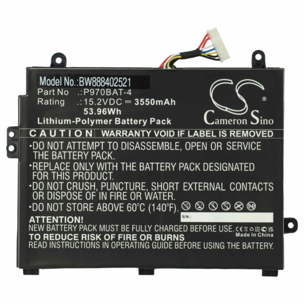 Bateria vhbw para Clevo P970BAT-4 - 3550 mAh 15.2 V Li-polymer