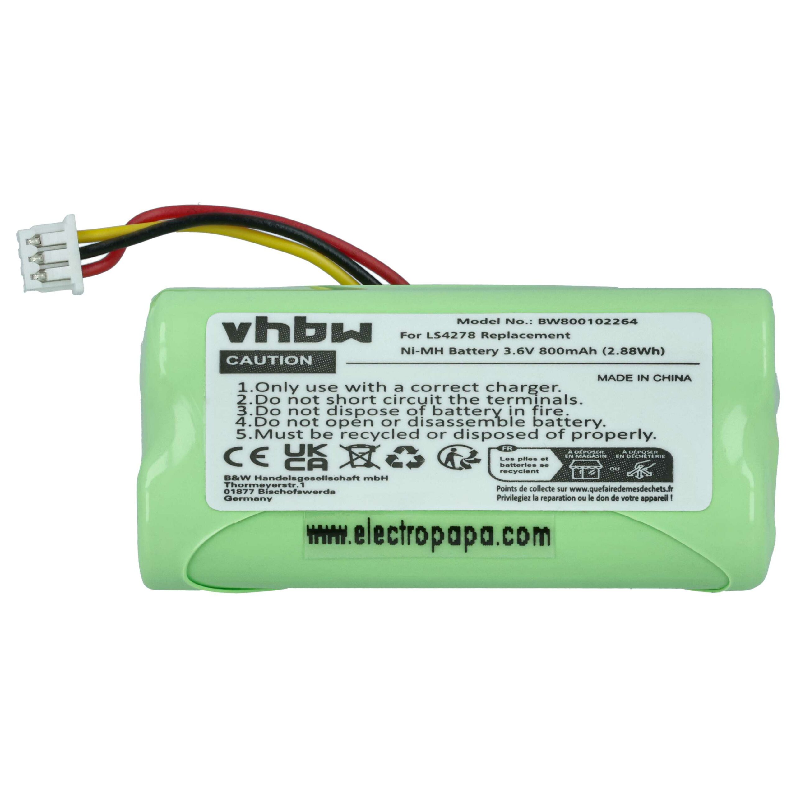 Pack 10x Bateria vhbw 82-67705-01 para Scanner Symbol Zebra - 800 mAh 3.6V - Image 3