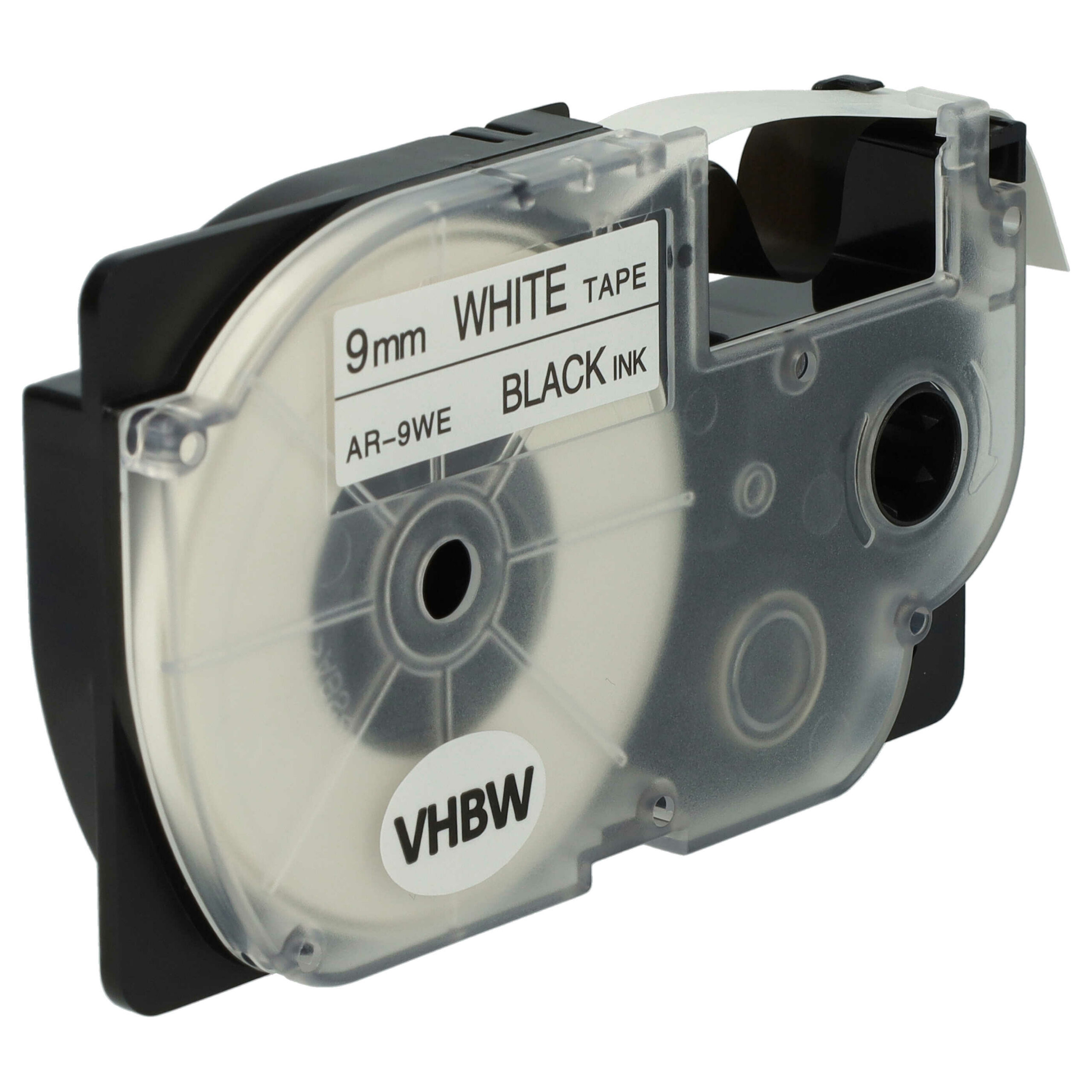 10x Fita para Etiqueta vhbw substitui Casio XR-9WE, XR-9WE1 - 9 mm Preto sobre Branco - Image 3