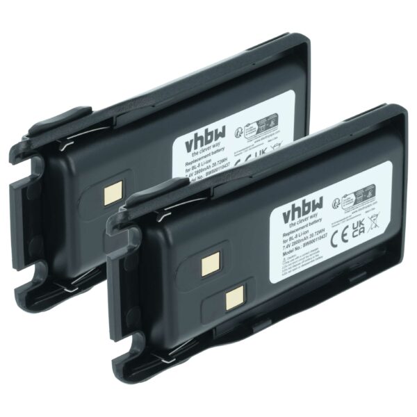Bateria vhbw 2x Compatível Baofeng BL-8 - 2800 mAh 7.4 V Li-Ion