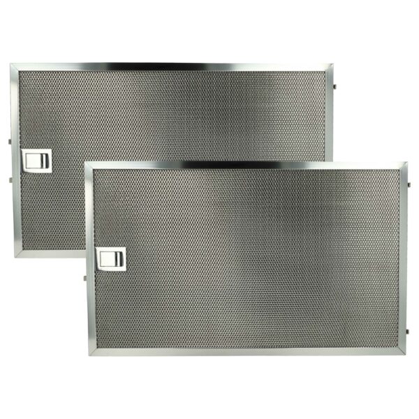 2x Filtro de Gordura Metálico Long-Life vhbw para Exaustor Miele DA6520D, DA6526D