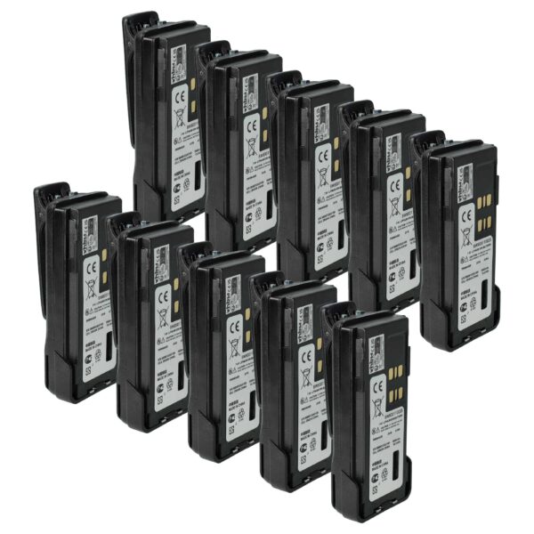 Bateria vhbw 10x para Rádio Motorola PMNN4406 - 2600 mAh 7.4 V Li-Ion + Clip de Correia