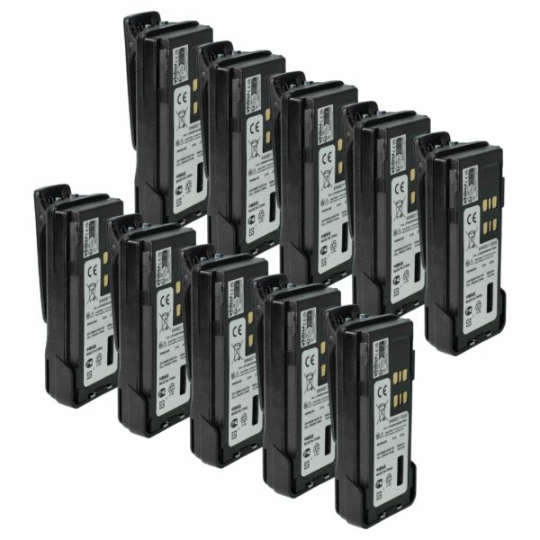 Bateria vhbw 10x para Rádio Motorola PMNN4406 - 2600 mAh 7.4 V Li-Ion + Clip de Correia