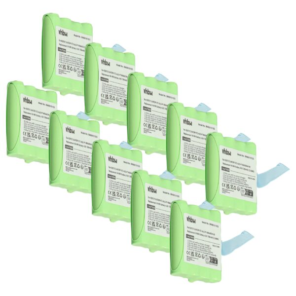 Bateria 10x para Rádio Midland KEBT072A - 700 mAh 4.8 V NiMH vhbw