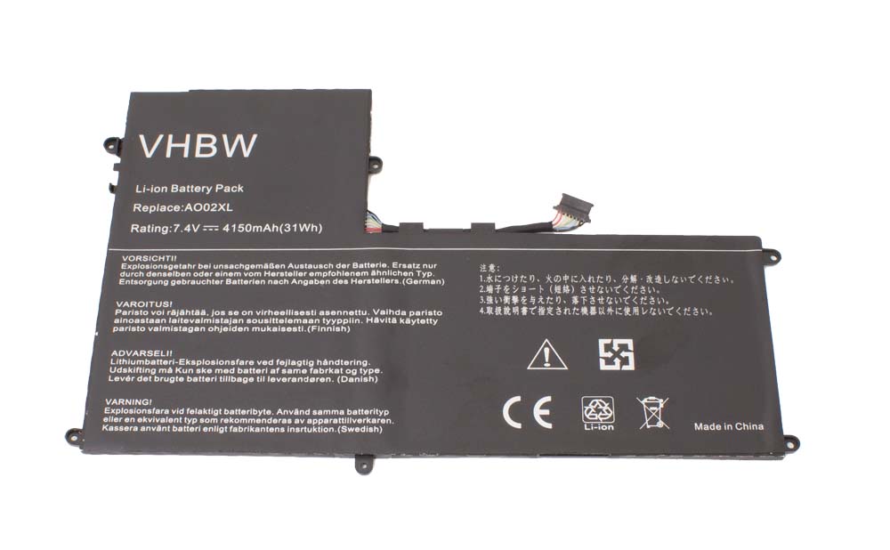 Bateria de Tablet vhbw para HP AO02XL, 728558-005 - 4150 mAh 7.4 V