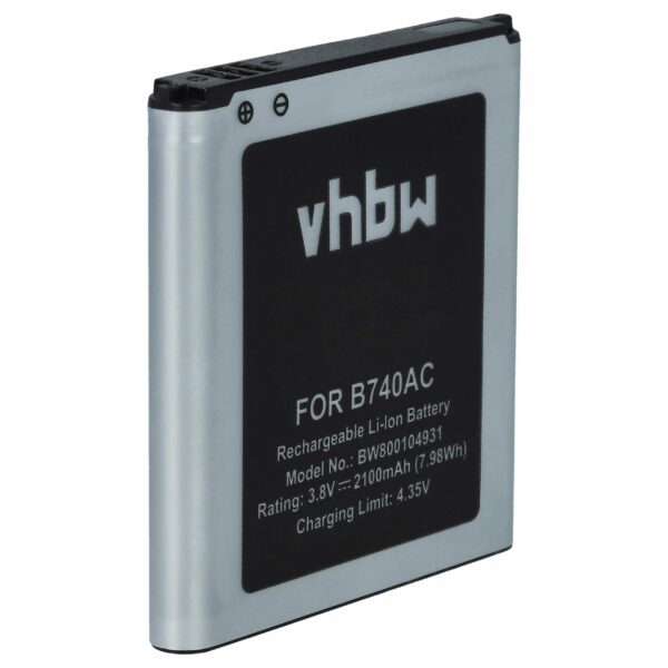 Bateria vhbw para Samsung B740AC, EB-K740AEWEG, B740, B740AE - 2100 mAh 3.8 V Li-Ion