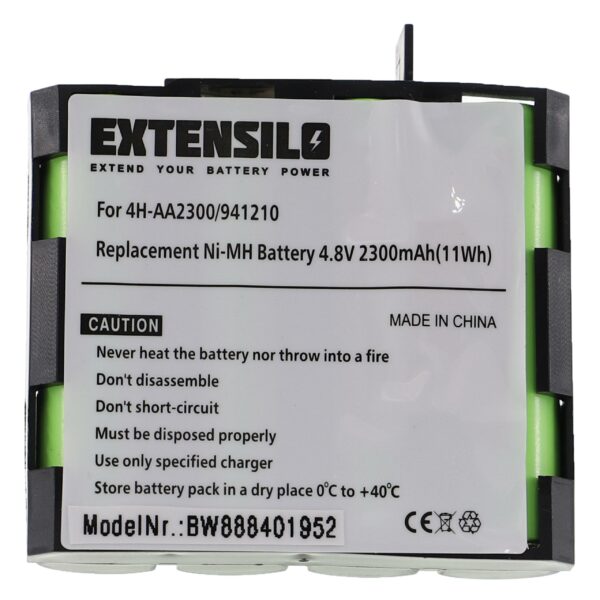 Bateria de substituição para Compex Edge, Energy, Fit - 2300 mAh 4.8 V NiMH EXTENSILO