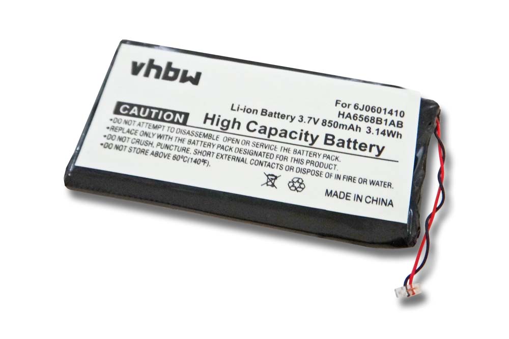Bateria vhbw para Leitor MP3 Samsung HA6568B1AB - 850 mAh 3.7V Li-Ion