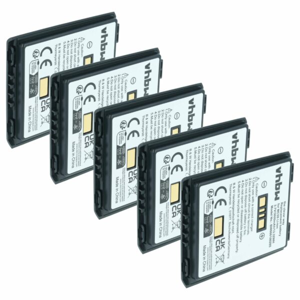 Bateria vhbw 5x para Symbol MC55 BTRY-MC55EAB02 - 3600mAh, 3.7V