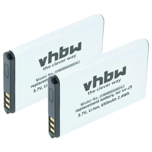 Bateria vhbw para Alcatel RTR001F01 / 10000058 - 650 mAh 3.7 V (2 unidades)