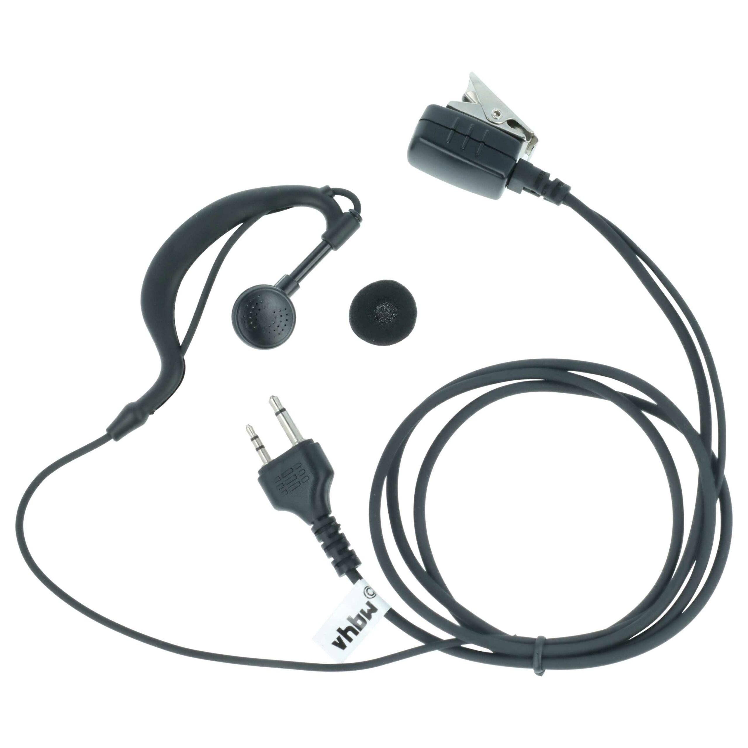 Auricular de Segurança vhbw com Botão de Resposta e Clipe - Compatível com Rádios Intek, Rexon, TTI, Alan, Midland, KPO, Icom, Alinco, Cobra, Reer (Pack 10 unidades) - Image 4