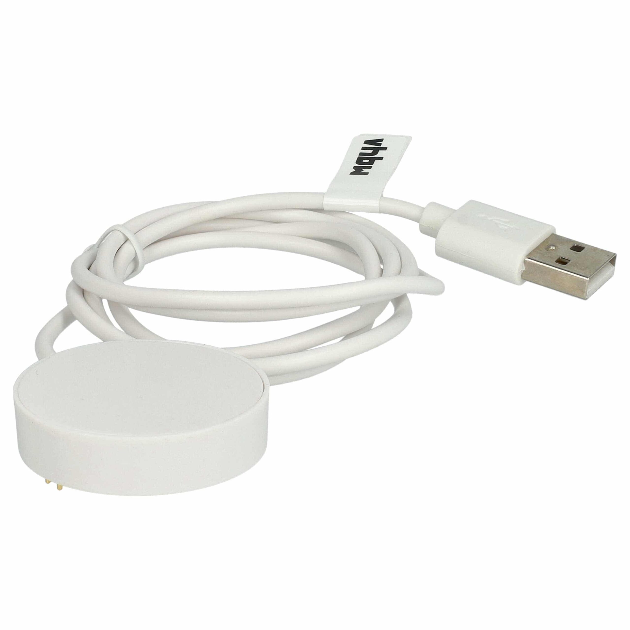 Base de Carregamento USB vhbw para Smartwatch Xiaomi Watch S2 42mm, 46mm - 102 cm, Branco - Image 3