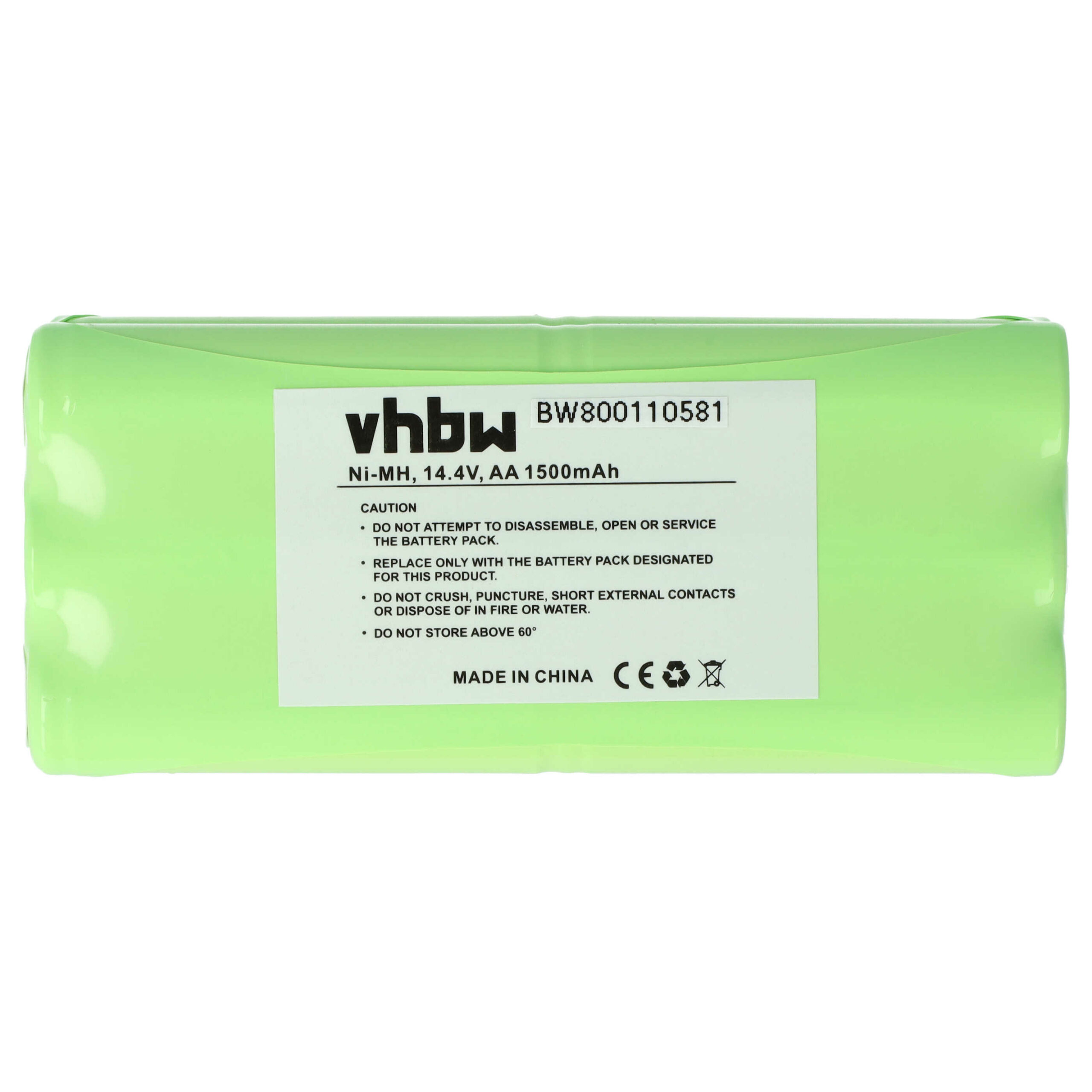 Bateria vhbw NiMH para robô aspirador Dirt Devil, Puppyoo, Midea, 1500mAh, 14.4V