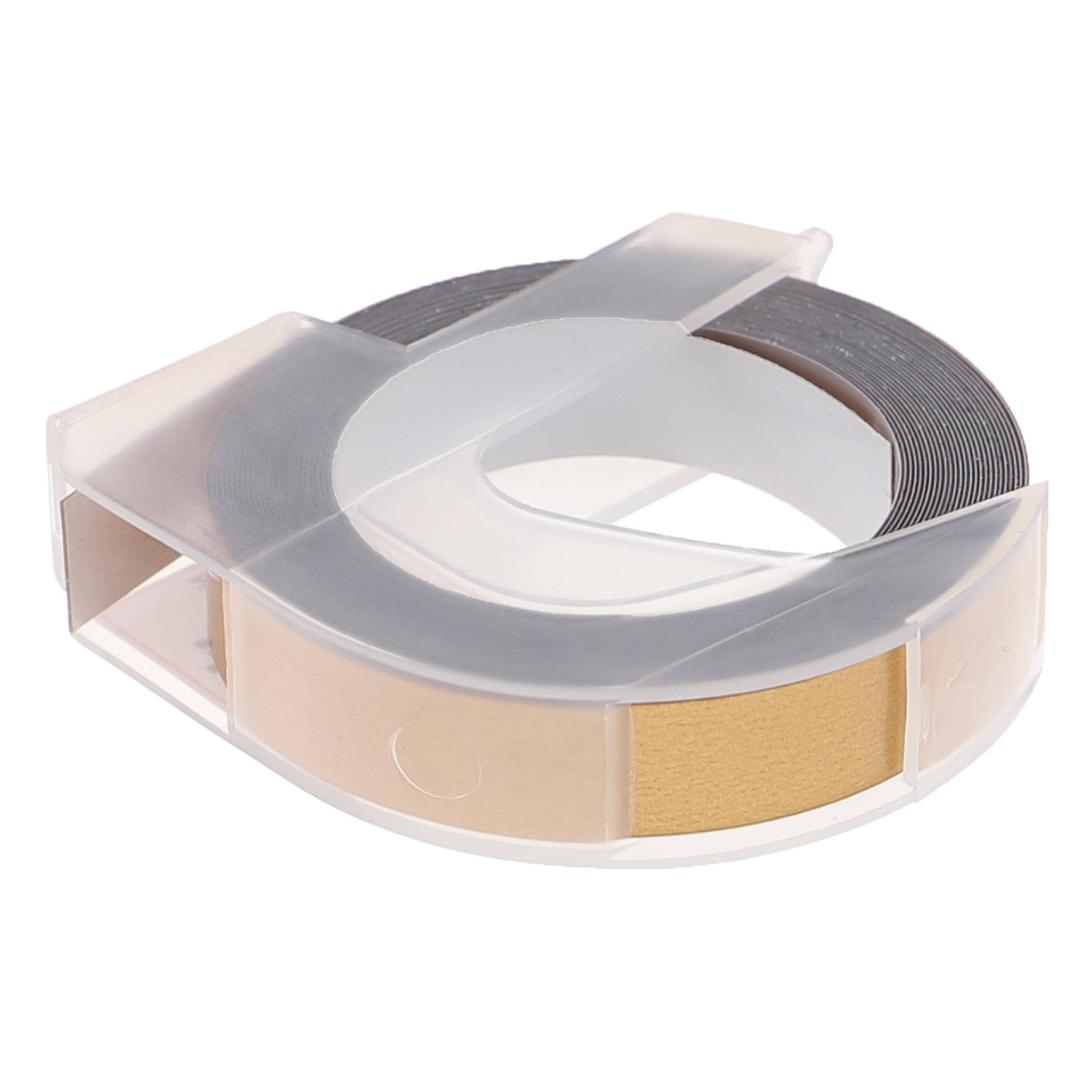Pack 5x Fita de Etiquetas 3D vhbw compatível com Dymo 0898140 - 9 mm Branco sobre Ouro - Image 4