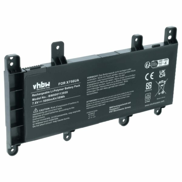 Bateria para Notebook Asus C21-N1515 - 5000 mAh 7.6V Li-Polymer vhbw