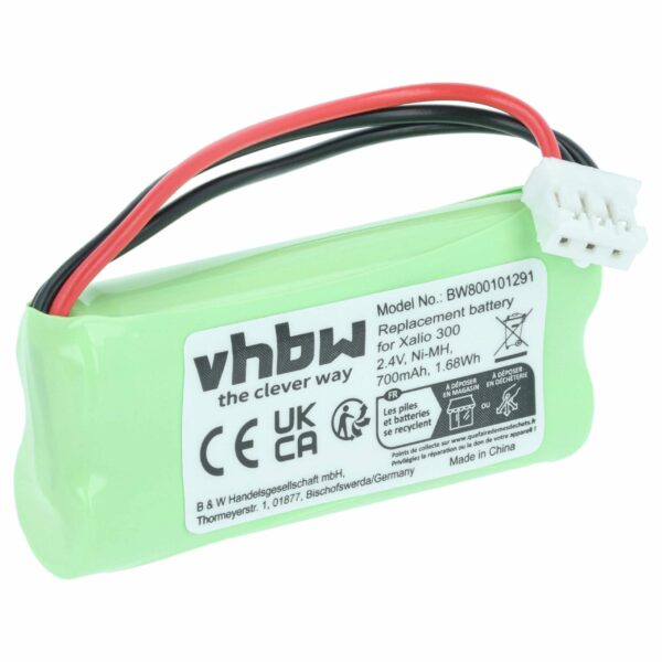 Bateria vhbw para Telefone Fixo Philips DECT - 700 mAh 2.4 V NiMH