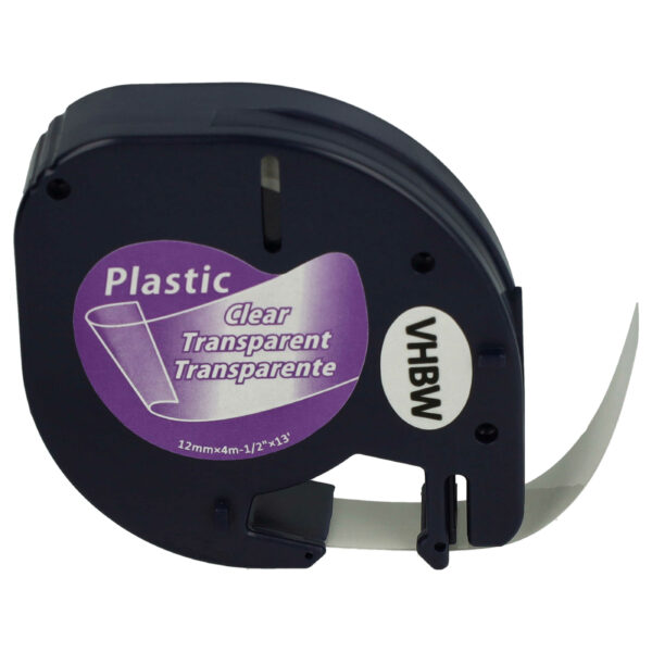 Fita de Etiquetadora vhbw Compatível Dymo S0721530, 16951 - 12 mm Preto em Transparente