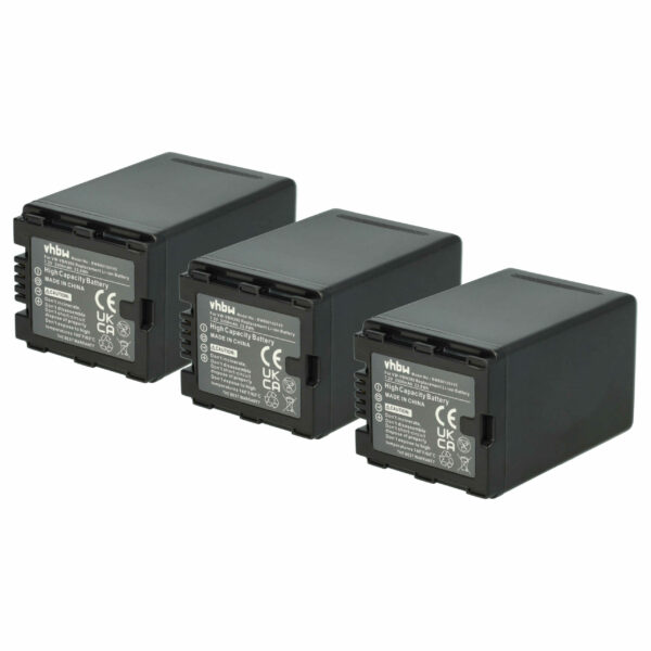 Bateria vhbw 3x para Panasonic VW-VBN260E-K, VW-VBN260E, VW-VBN260 - 3300 mAh 7.2V Li-Ion