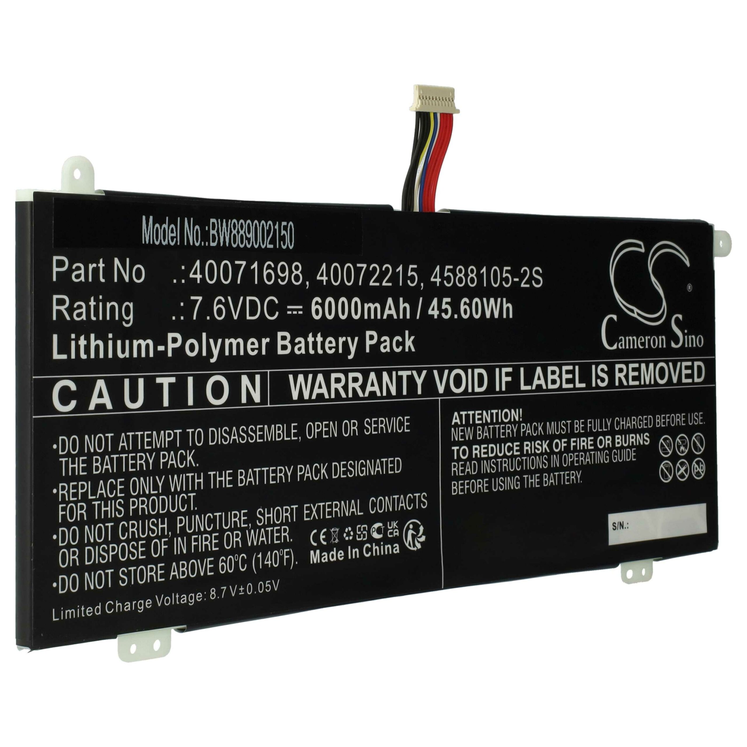 Bateria para Portátil Medion/Dynabook vhbw - 6000 mAh 7.6V Li-Polymer - Image 3