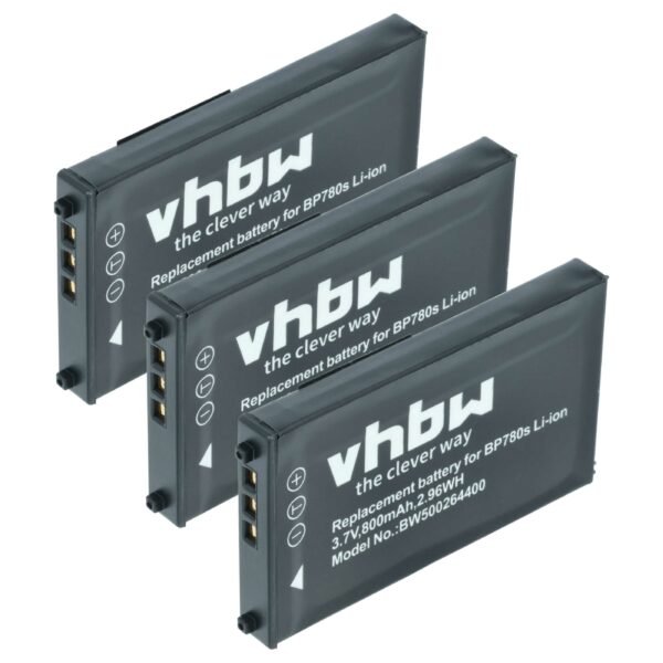 Bateria de Substituição vhbw para Kyocera BP780s - 700mAh, 3.7V, Li-Ion (Pack 3x)