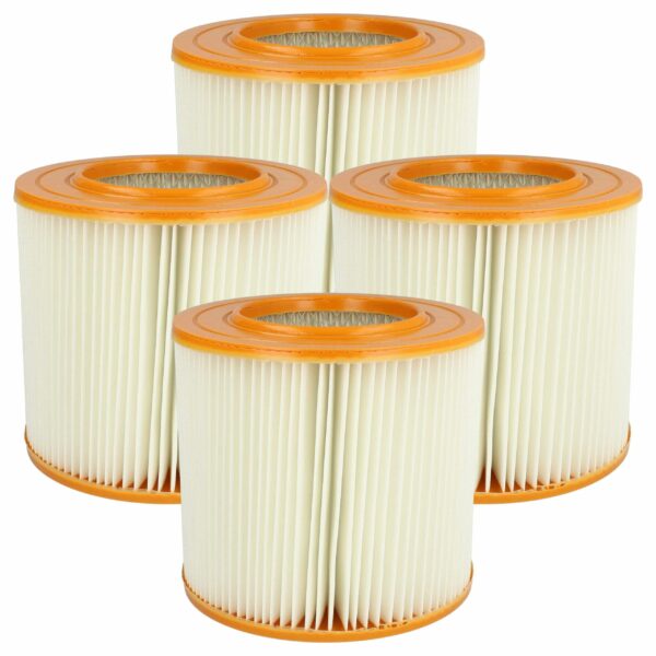 4x Filtro Plissado de Substituição vhbw para Aspirador Allaway 210813, 10819, 2577, 10813, Laranja/Branco