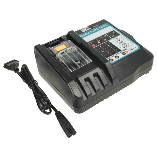 Carregador vhbw compatível com baterias Makita DC18RC, DC18SD, 14.4V / 18V