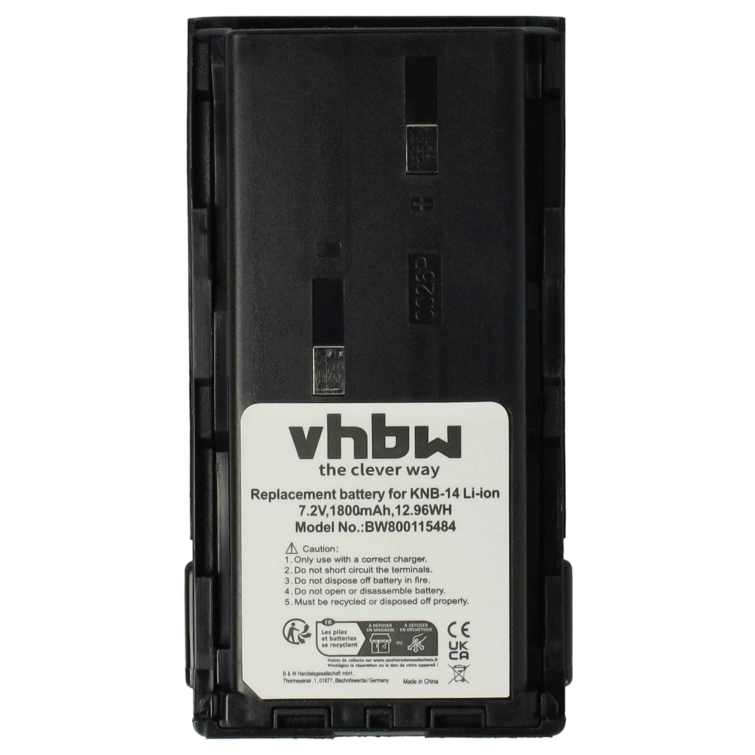 Bateria vhbw para Rádio Bidatong BD-15-L / Kenwood - 1800 mAh 7.4 V Li-Ion - Image 3