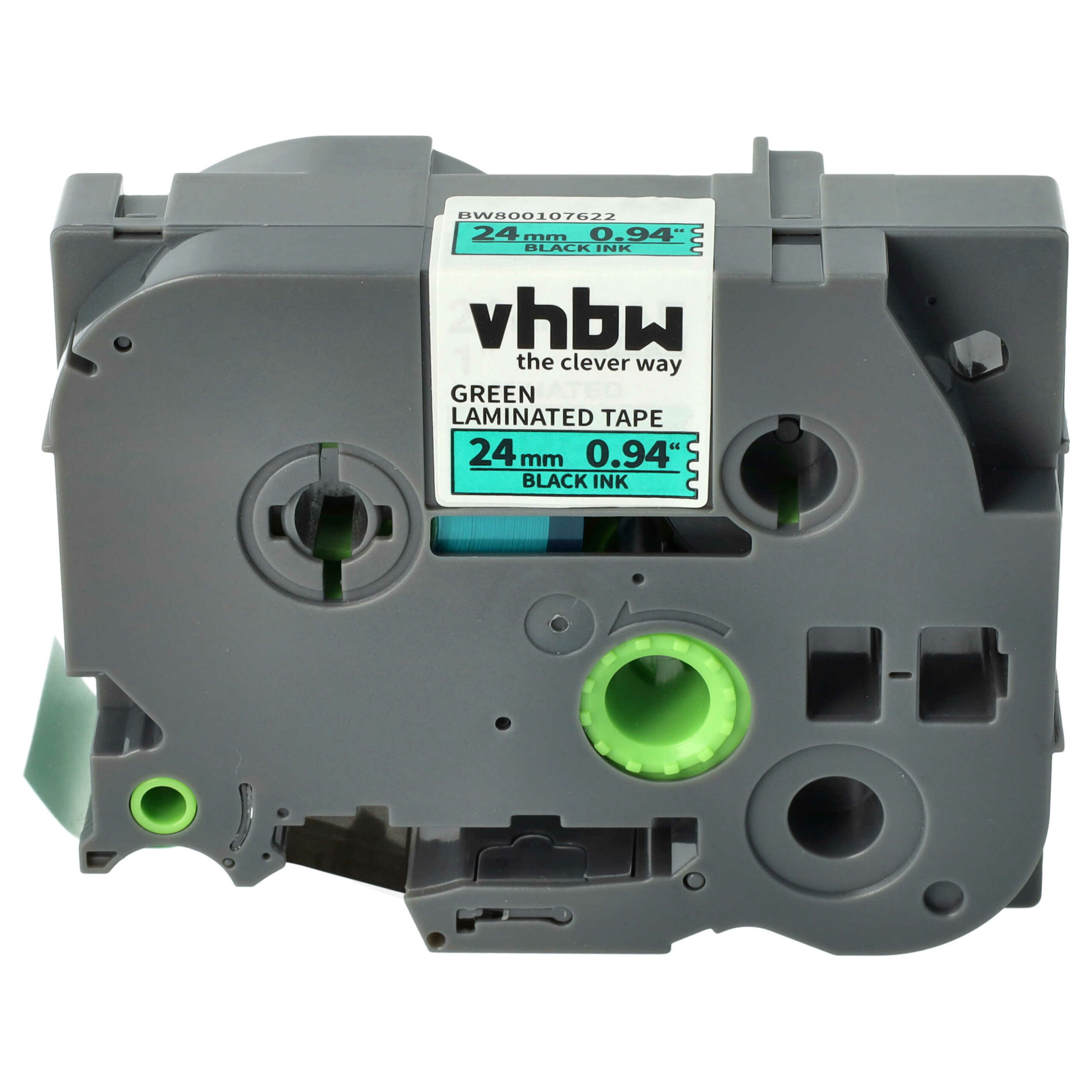 Fita de Etiquetas compatível com Brother TZ-751, TZE-751 - 24 mm Preto sobre Verde