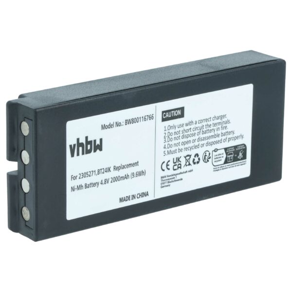 Bateria de Substituição vhbw para Danfoss 2305271, Controlo Remoto BT24IK - 2000 mAh