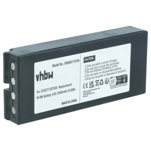 Bateria de Substituição vhbw para Danfoss 2305271, Controlo Remoto BT24IK - 2000 mAh